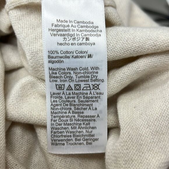 J. crew Factory BH753 Cream Cotton sweater-polo size Large NWOT - Picture 6 of 7